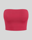 Contour Yoga Tube Top in Rose Red front view