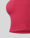 Close-up of the supportive underbust construction on the Contour Yoga Tube Top in Rose Red