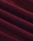 ContourEase Ruched Maxi Dress in Wine Red, closeup of soft stretch rayon-blend knit fabric