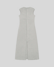 ContourEase Sleeveless Maxi Dress in Flower Gray, flat lay back view with streamlined silhouette and back slit