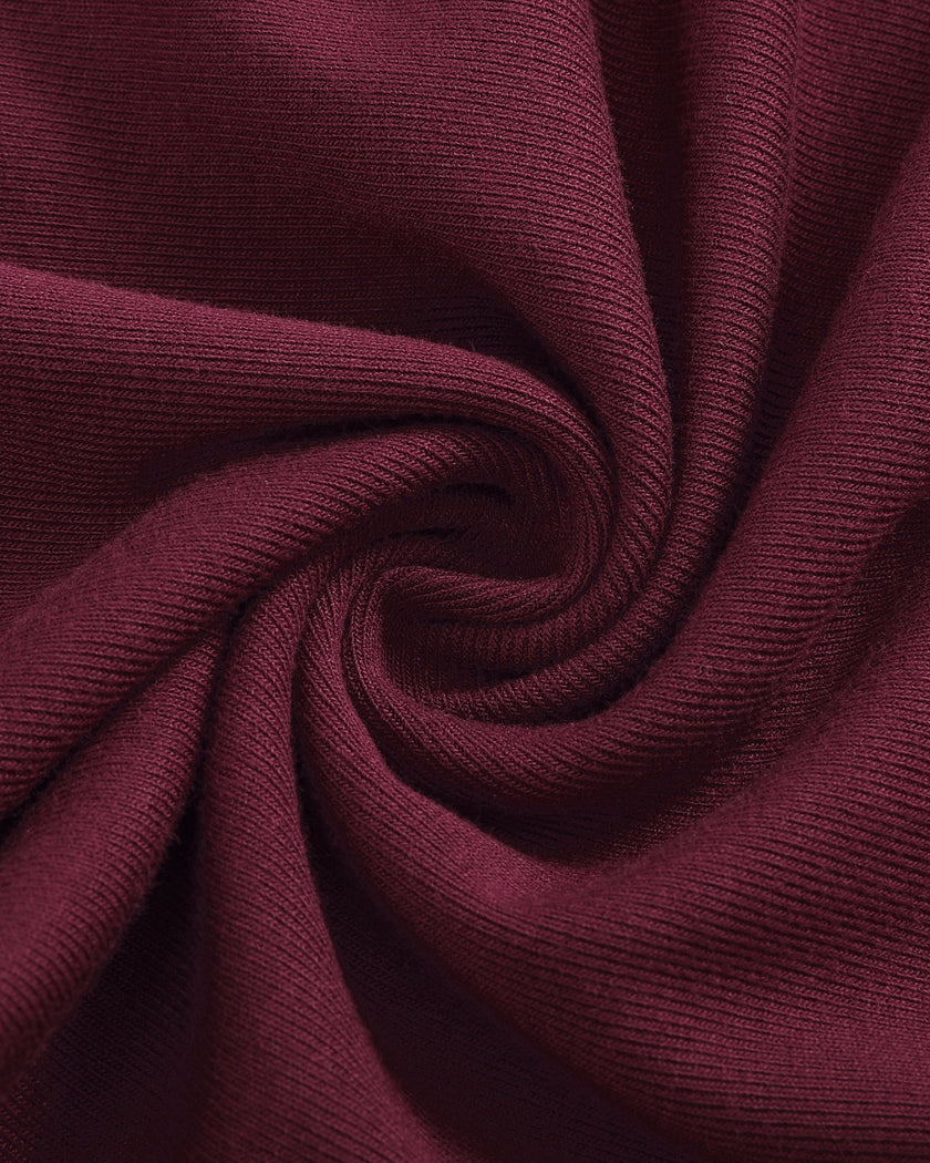 ContourEase Sleeveless Maxi Dress in Wine Red, detailed view of smooth medium-weight stretch fabric texture