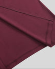 ContourEase Sleeveless Maxi Dress in Wine Red, closeup of straight maxi-length hem