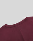 ContourEase Sleeveless Maxi Dress in Wine Red, closeup of back neckline and shoulder construction