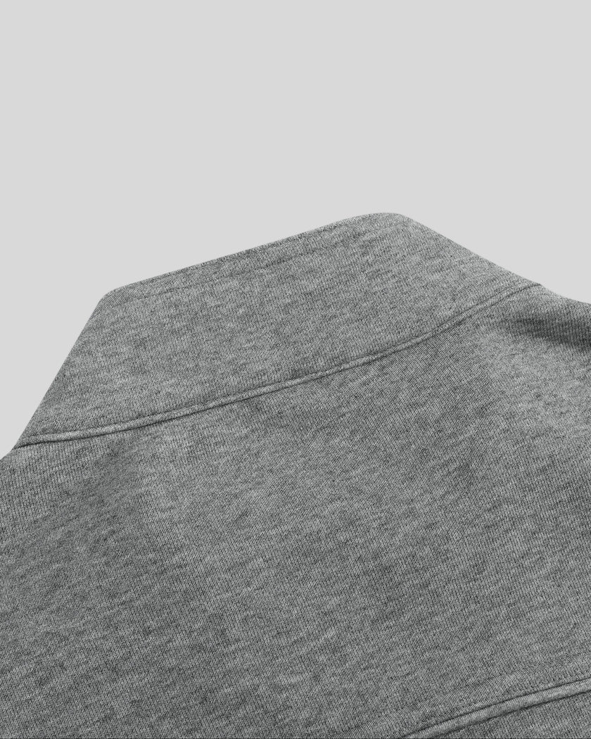 Closeup of back stand collar and shoulder construction on ContourEase Stand Collar Jacket