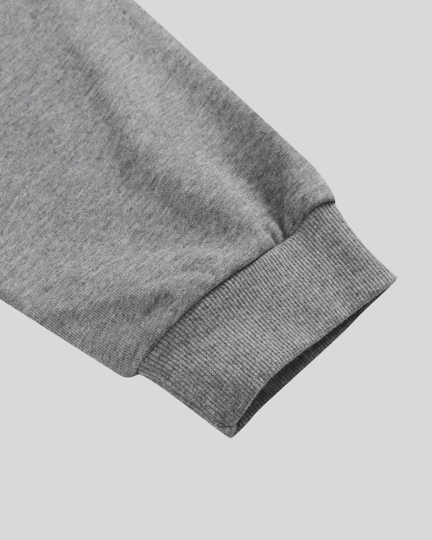 Closeup of long sleeve and ribbed cuff on ContourEase Stand Collar Jacket in Flower Gray