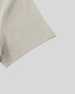 ContourEase V-Neck Maxi Dress in Light Gray, closeup of short sleeve and clean finished edge