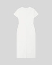 ContourEase V-Neck Maxi Dress in White, flat lay back view showing streamlined silhouette and back slit