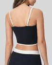 Back view of ContourEdge active cami in black with adjustable straps and smooth fit