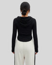 ContourZip Ribbed Jacket in black back view showing fitted silhouette