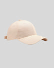 CoreForm Essential Cap in cream front angle view with structured crown and curved brim