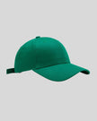 CoreForm Essential Cap in dark green front angle view with structured crown and curved brim