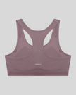 Ash purple CoreForm sports bra back view Athlesi branding