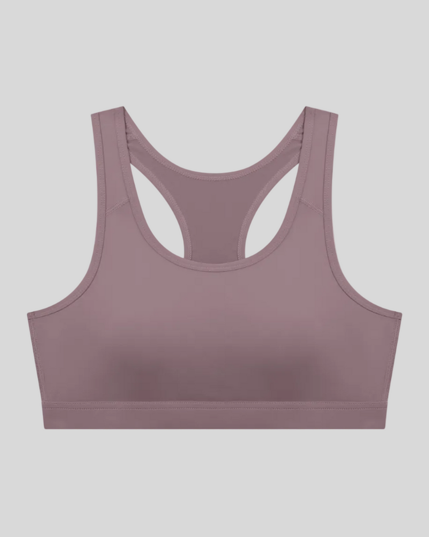 Athlesi ash purple CoreForm sports bra front view