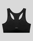 Black CoreForm sports bra back view Athlesi branding