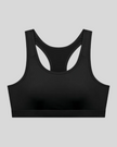 Athlesi black CoreForm sports bra front view