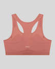 Brick red CoreForm sports bra back view Athlesi branding