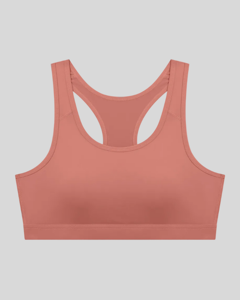 Athlesi brick red CoreForm sports bra front view