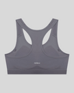 Dark purple CoreForm sports bra back view Athlesi branding