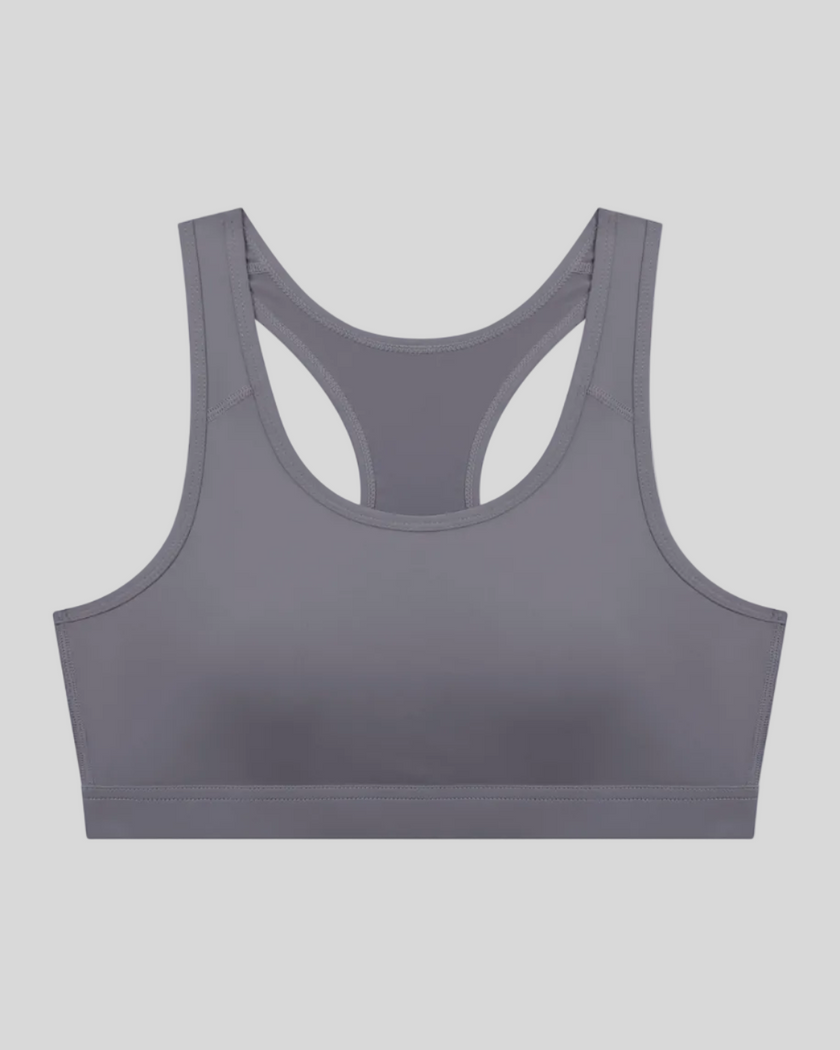 Athlesi dark purple CoreForm sports bra front view
