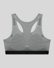 Flower gray CoreForm sports bra back view Athlesi branding