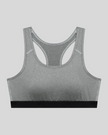 Athlesi flower gray CoreForm sports bra front view
