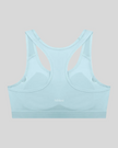 Sky blue CoreForm sports bra back view Athlesi branding