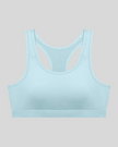 Athlesi sky blue CoreForm sports bra front view