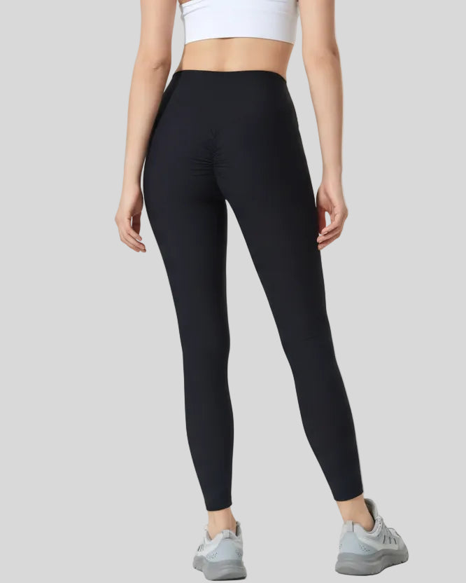 Back view of black ribbed CoreLift Sculpt Legging