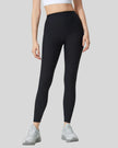 Angled front view of black ribbed CoreLift Sculpt Legging