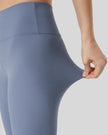 Ribbed stretch fabric detail on light blue CoreLift Sculpt Legging