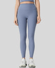Light blue ribbed high-waist CoreLift Sculpt Legging front view