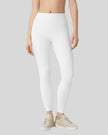 Angled front view of white ribbed CoreLift Sculpt Legging