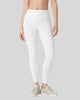 Angled front view of white ribbed CoreLift Sculpt Legging