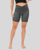 Athlesi CoreLift V-waist pocket short in dark gray, front view