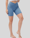 Athlesi CoreLift V-waist pocket short in light blue, front angle mid body view