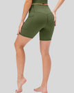 Athlesi CoreLift V-waist pocket short in matcha green, back angle view