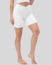 Athlesi CoreLift V-waist pocket short in white, front angle view