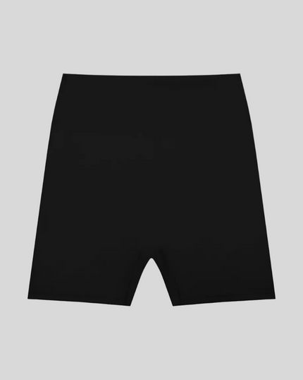 CoreLine Biker Shorts in black, flatlay front view