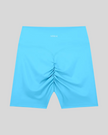 CoreLine Biker Shorts in blue, flatlay back view