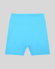 CoreLine Biker Shorts in blue, flatlay front view