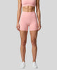CoreLine Biker Shorts in pink, front view styled on model