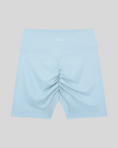 CoreLine Biker Shorts in sky blue, flatlay back view