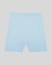 CoreLine Biker Shorts in sky blue, flatlay front view