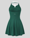 Athlesi CoreLine court dress in blackish green, 3d back view
