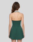 Model wearing blackish green Athlesi CoreLine court dress back