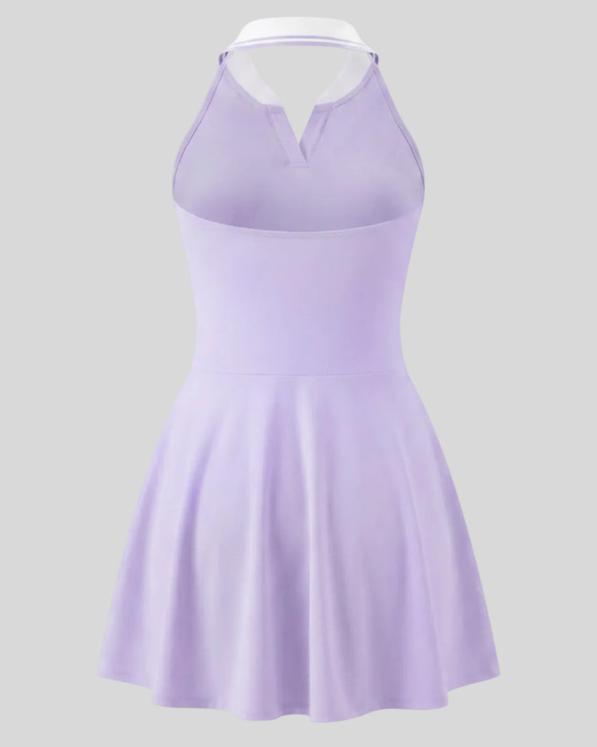 Athlesi CoreLine court dress in purple, 3d back view