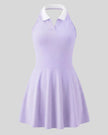 Athlesi CoreLine court dress in purple, 3d front view