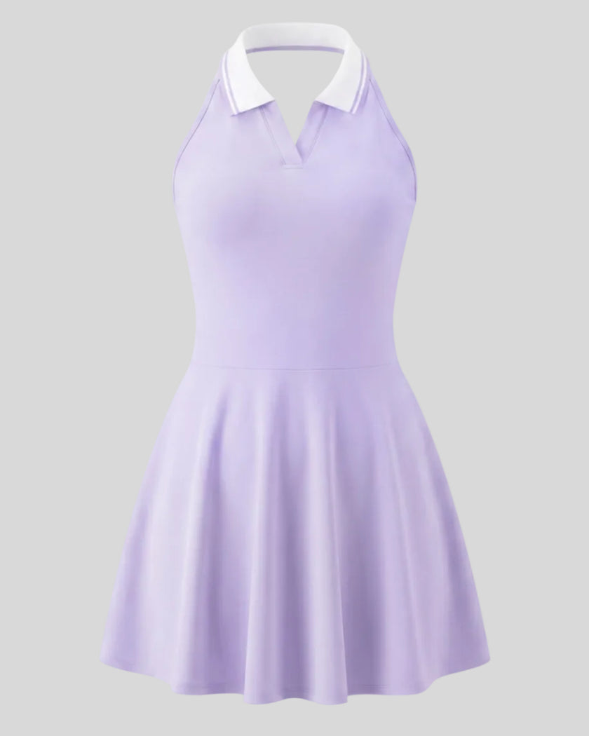 Athlesi CoreLine court dress in purple, 3d front view
