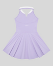 Athlesi CoreLine court dress in purple, flatlay back view