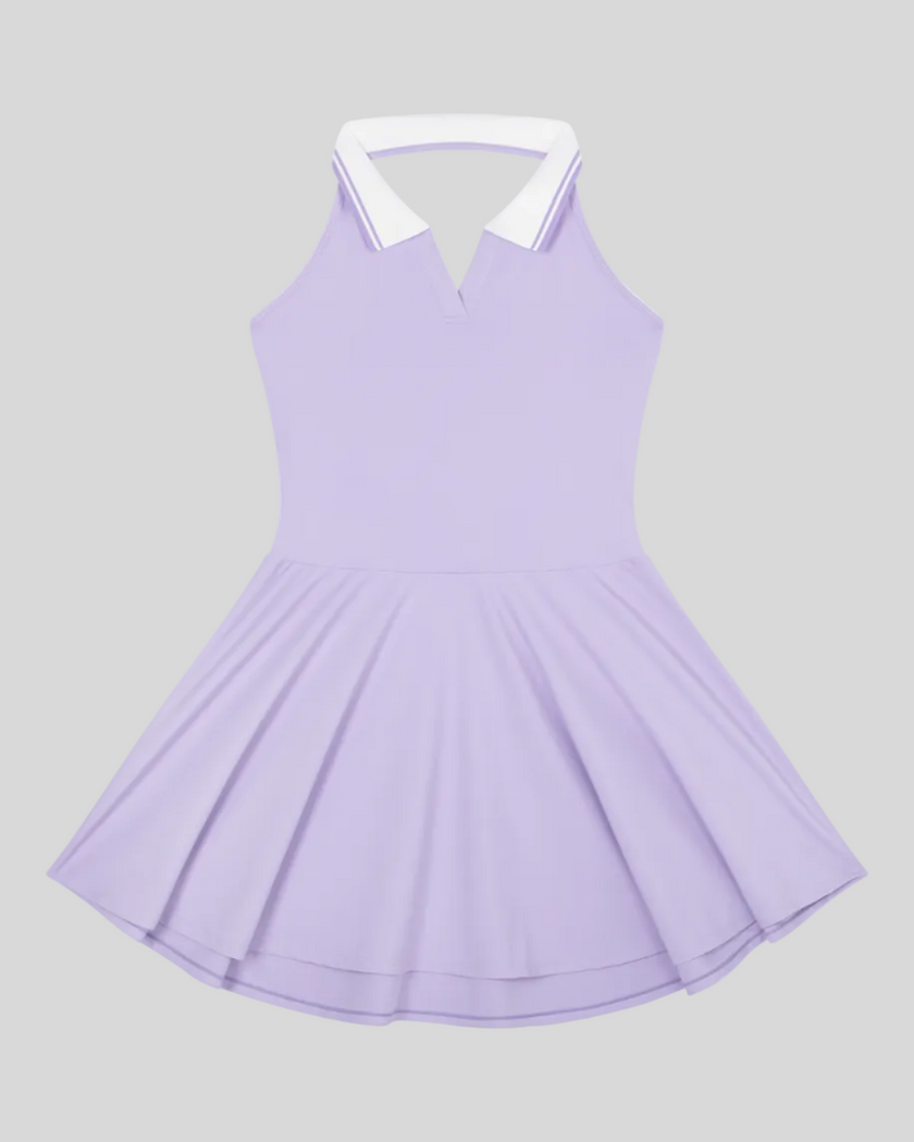 Athlesi CoreLine court dress in purple, flatlay front view